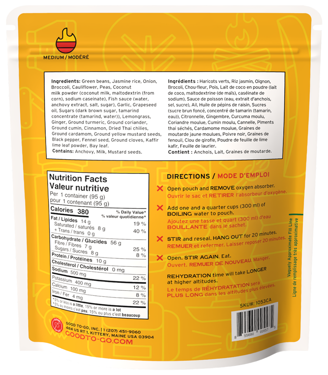 Good To-Go Thai Curry Dehydrated Meal