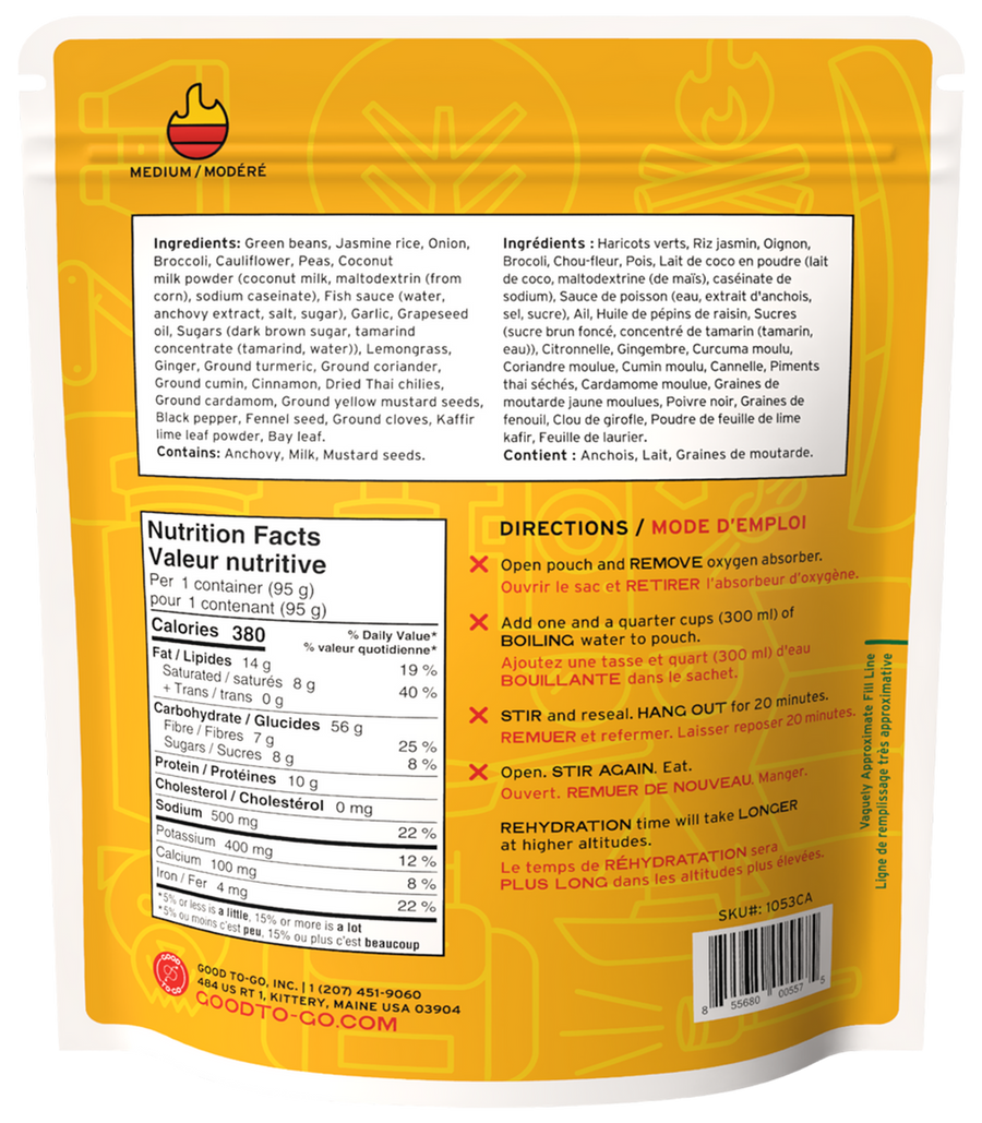 Good To-Go Thai Curry Dehydrated Meal