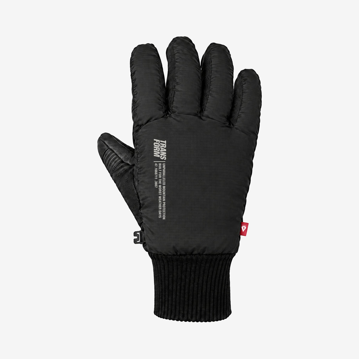 Transform KO Glove — Black, back of hand