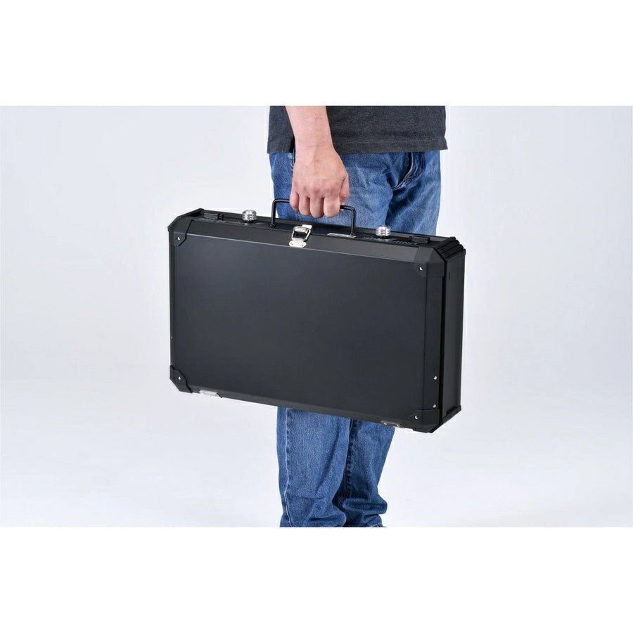 Uniflame Twin Burner US‑1900 folded flat with carry handle for compact storage