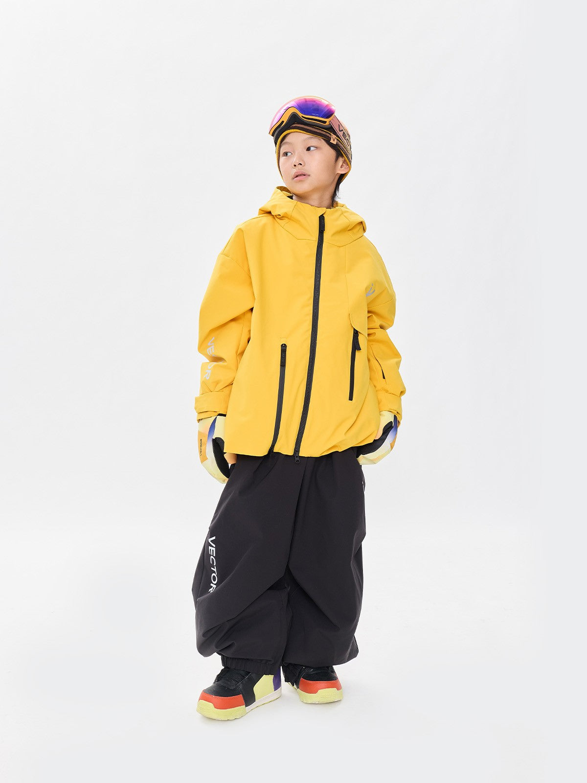 Vector Alta 3L Insulated Snow Pants — Black, on model
