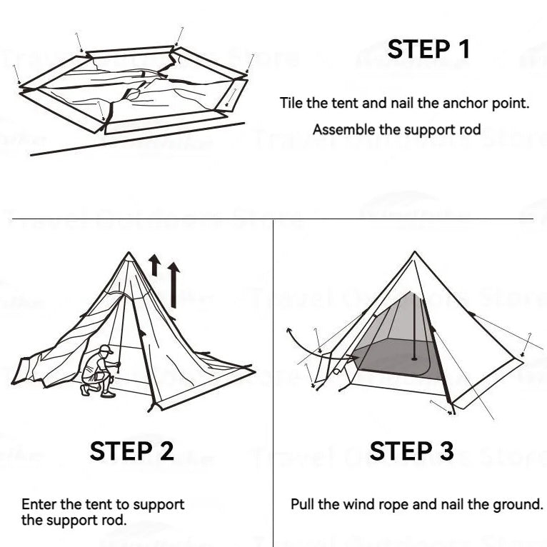 Black Dog Full Black Pyramid Tent