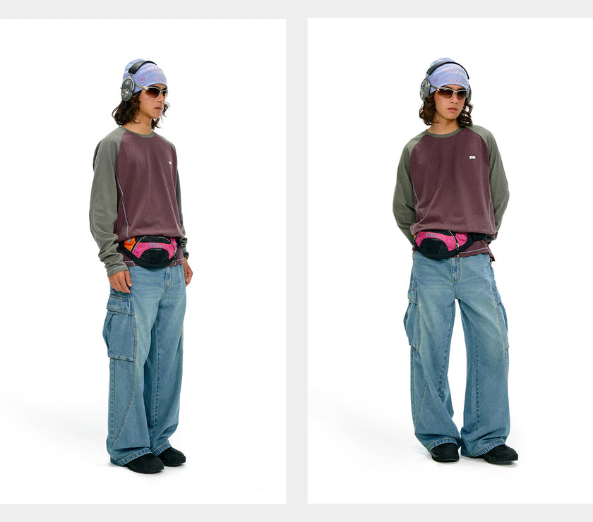 NOTHOMME Splicing Long Sleeve T-shirt