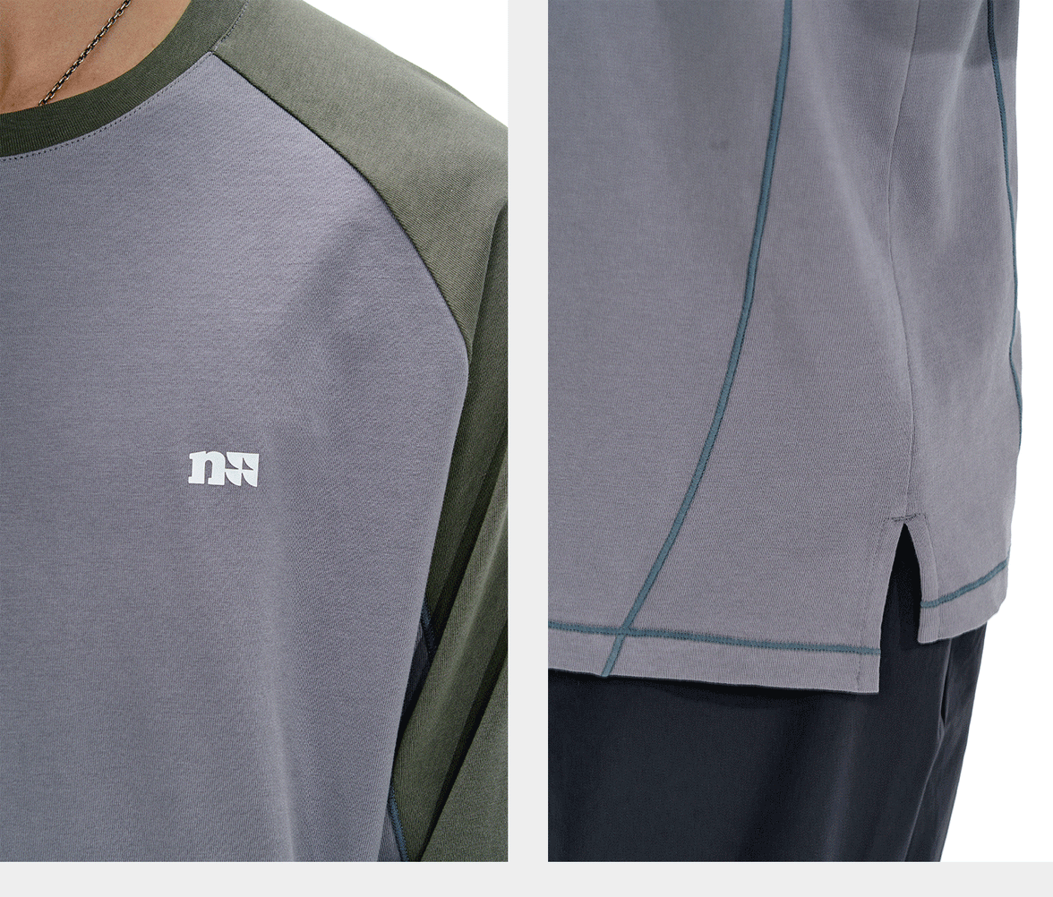 NOTHOMME Splicing Long Sleeve T-shirt